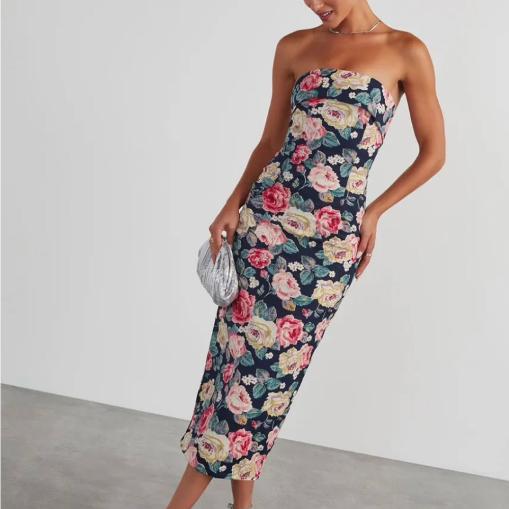Floral Strapless Dress *never worn*